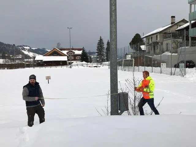 Vermessung im Untersand, Februar 2019.