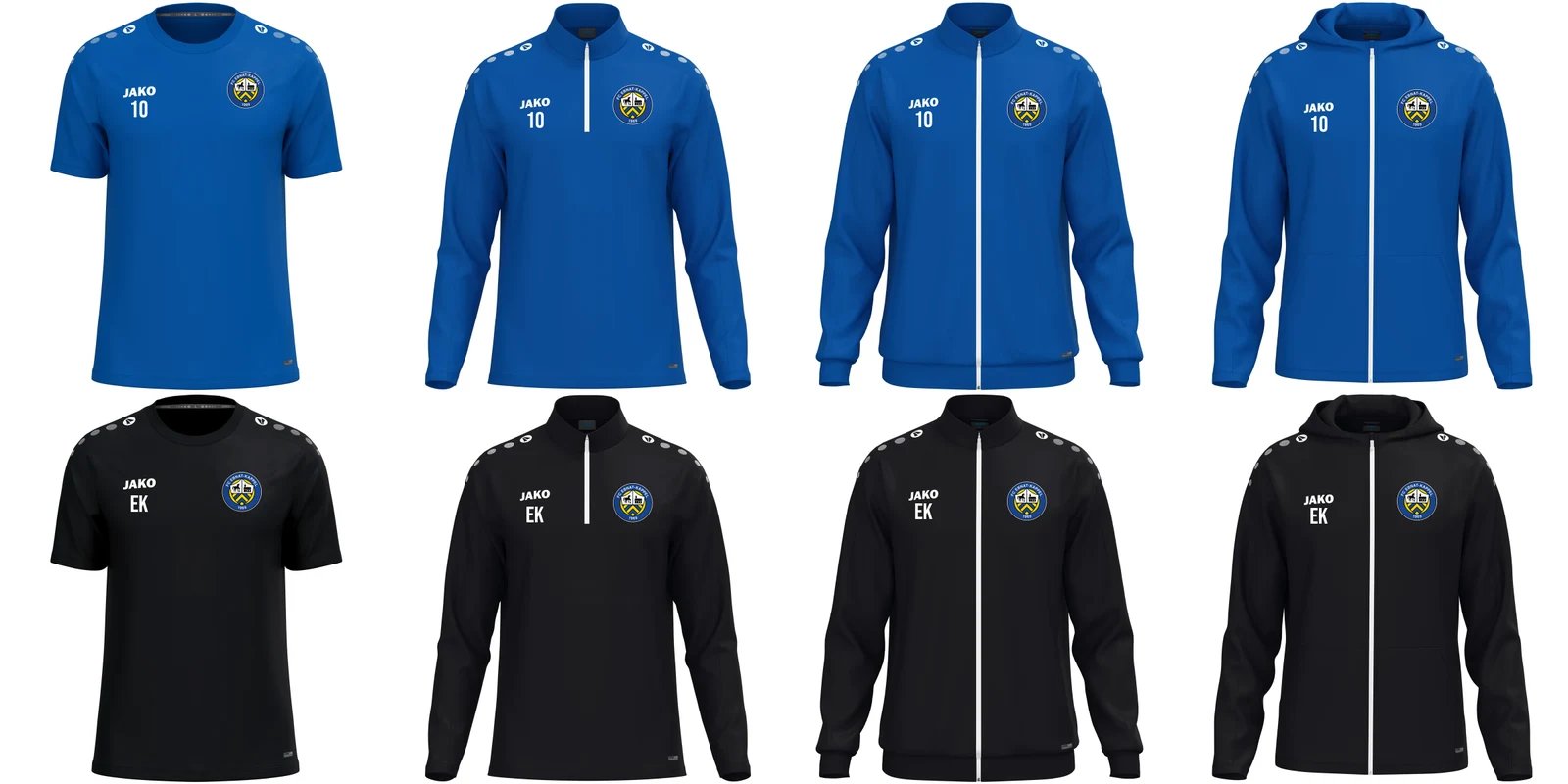 Teamwear in Blau und Schwarz